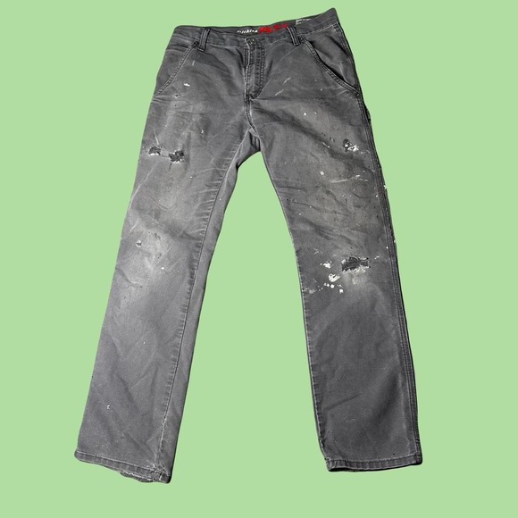 y2k WORKWEAR DICKIES RELAXED FIT CARPENTER GREY PANTS SIZE 30x32 - Picture 1 of 7